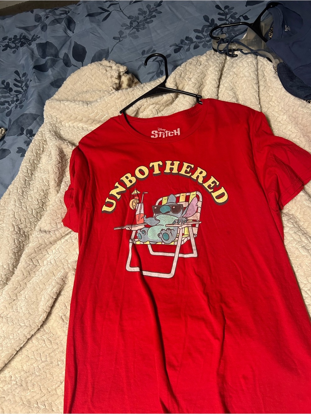 Disney Red 'Unbothered' Stitch Graphic Tee